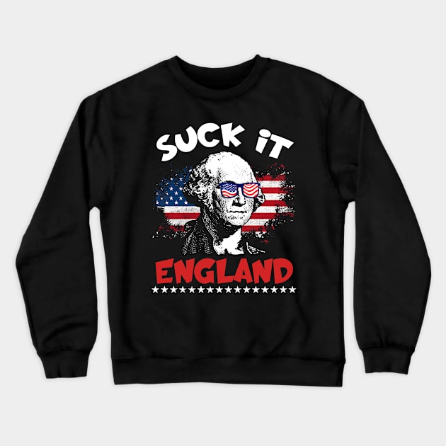 Funny Suck It England 4th of July George Washington 1776 Men Crewneck Sweatshirt by mo designs 95